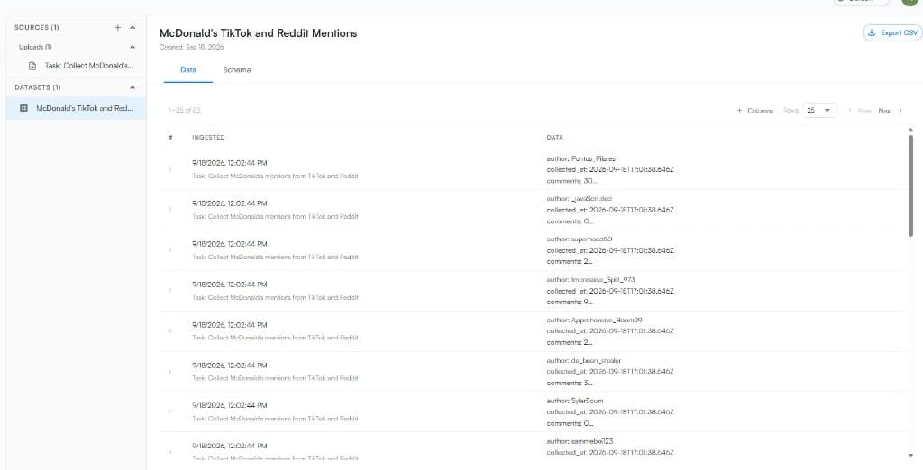 Analytics-ready dataset produced by Siftree